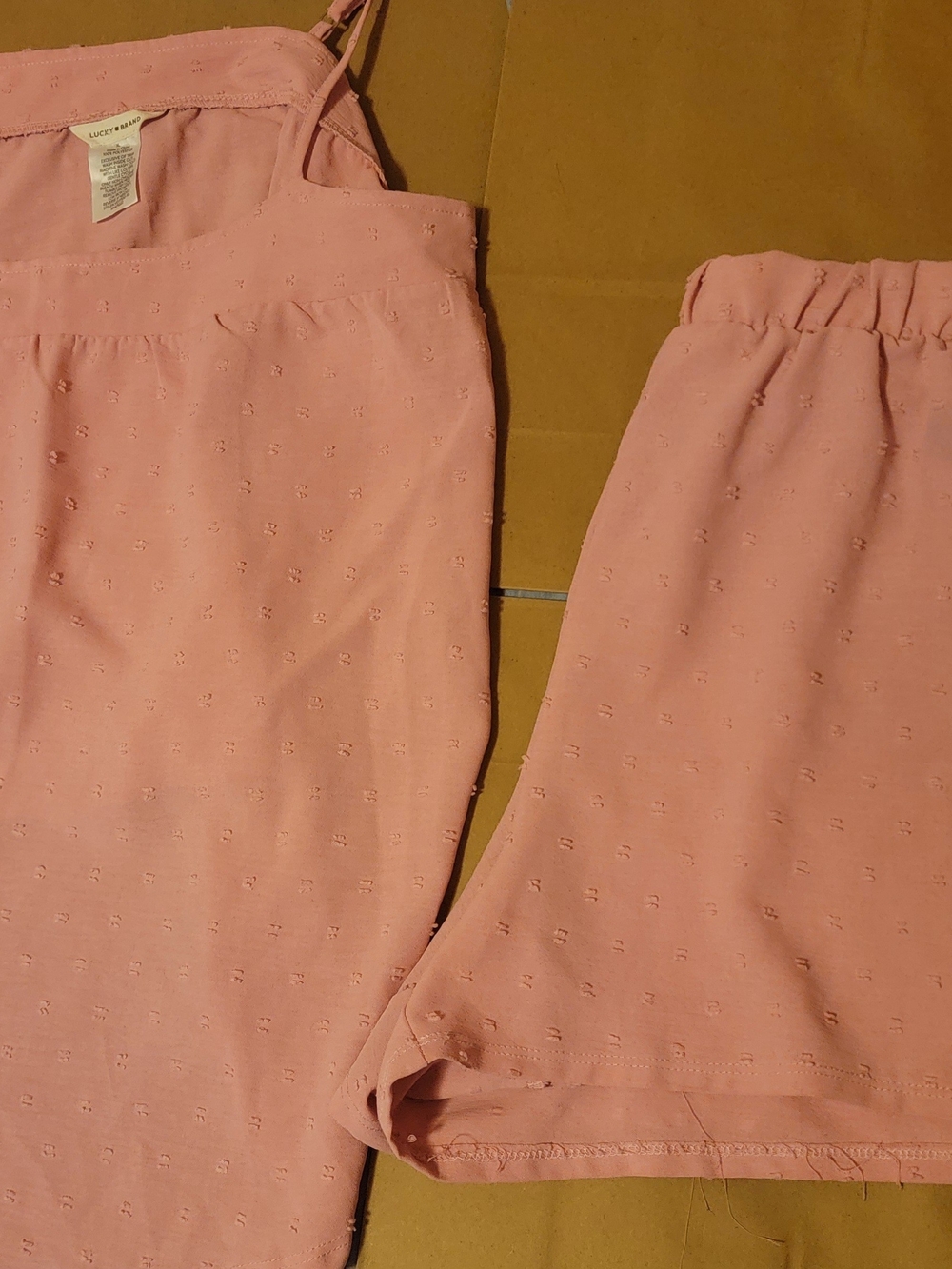 Lucky Brand Pink Eyelet Camisole and Shorts Set